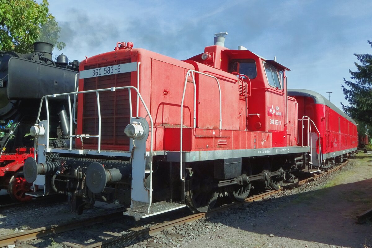 Former DB 360 583 stands in the Süddeutsches Eisenbahnmuseum in Heilbronn on 15 September 2019.