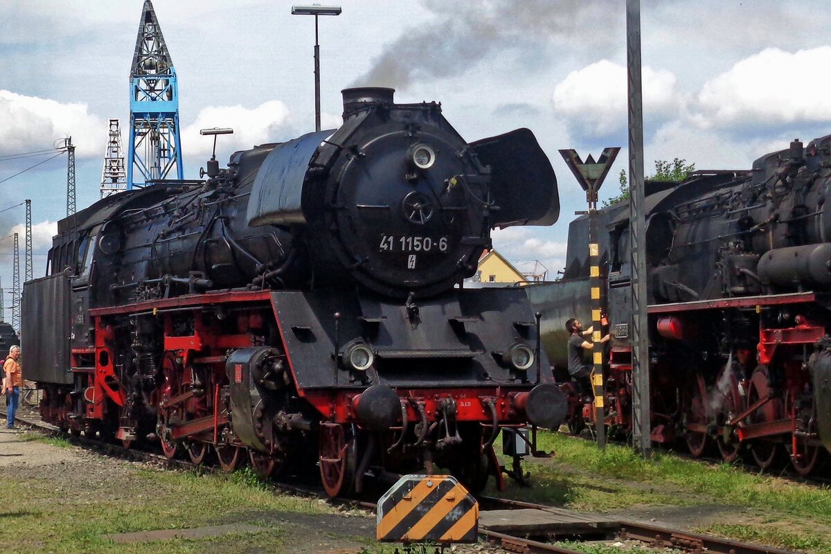 La antigua DR 41 1150 se encuentra en el BEM en Nördlingen el 1 de junio de 2019.