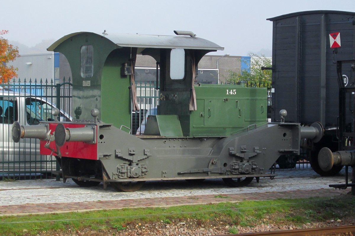 Former NS, now MBS 145 stands at Haaksbergen on 23 October 2016.