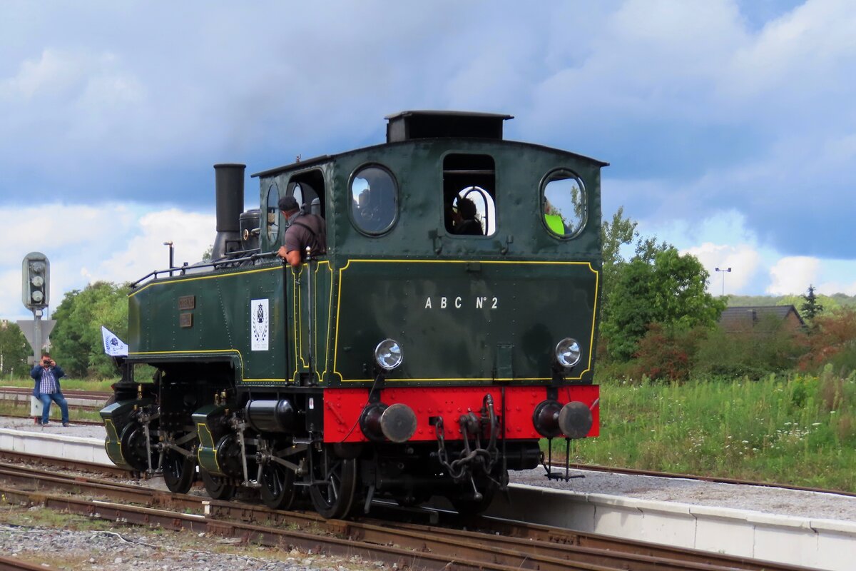French ABC-2 is guest in Mariembourg with the CFV3V and couples herself onto a steam train shuttle on 23 September 2023.