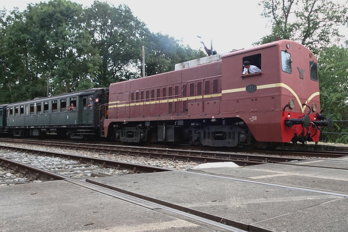 Frog's view on ex-NS 2233 at Loenen during the VSM museum train festival 'Terug naar Toen' on 4 September 2022.