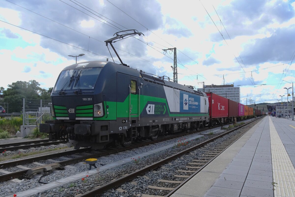 Frog's view on WLV 193 251 at Würzburg Hbf on 25 May 2022.