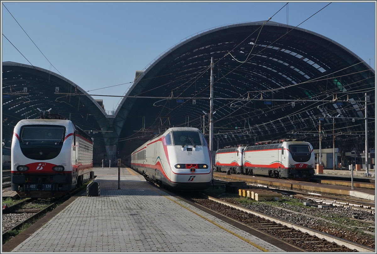 FS E 402 and ETR 500 in Milano Centrale.
01.03.2016