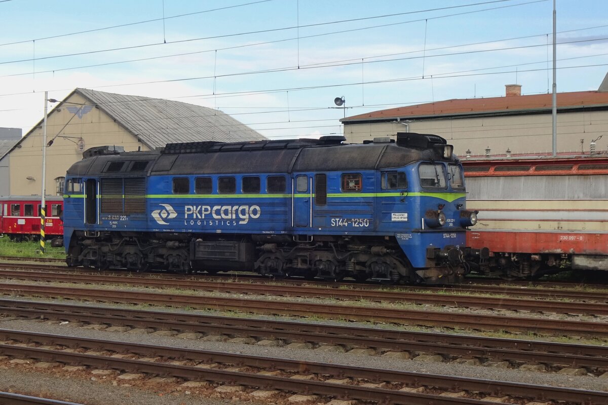 Gagarin ST44-1250 stands at Breclav on 27 August 2021. PKP Cargo engines are a rather regular sight at Breclav -a Taiga Drum however is extraordinary.