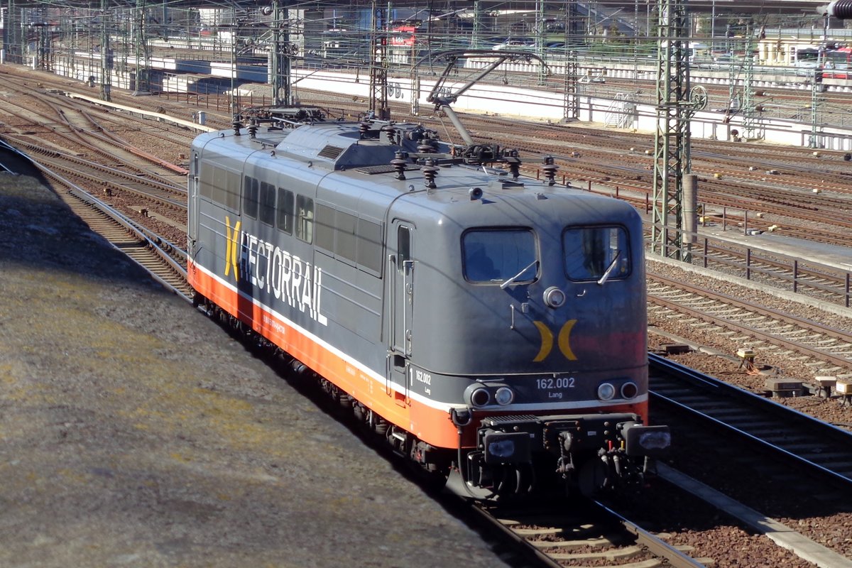 Hector Rail 162 002 runs past Dresden Hbf on 6 April 2018.