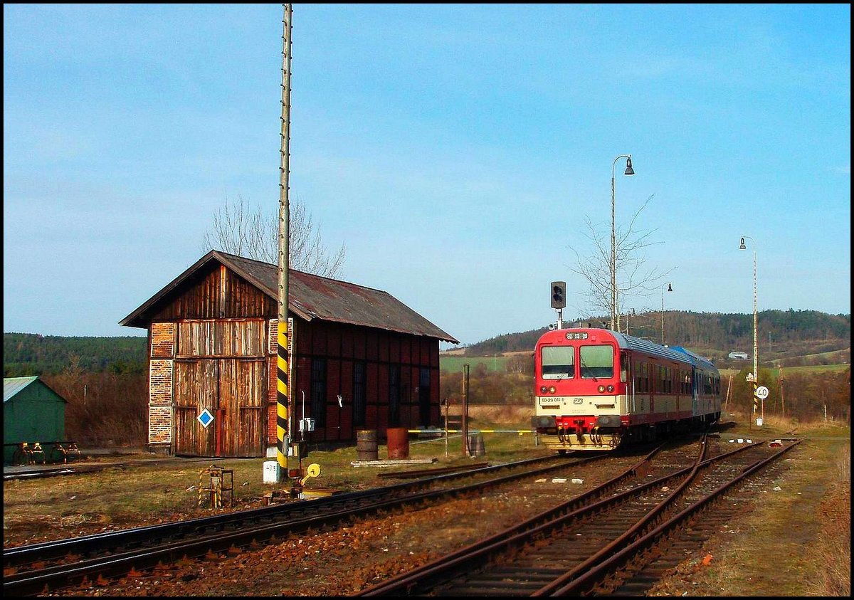 Historic locomotive depot in railway station Mladotice on 27.3.2012.
