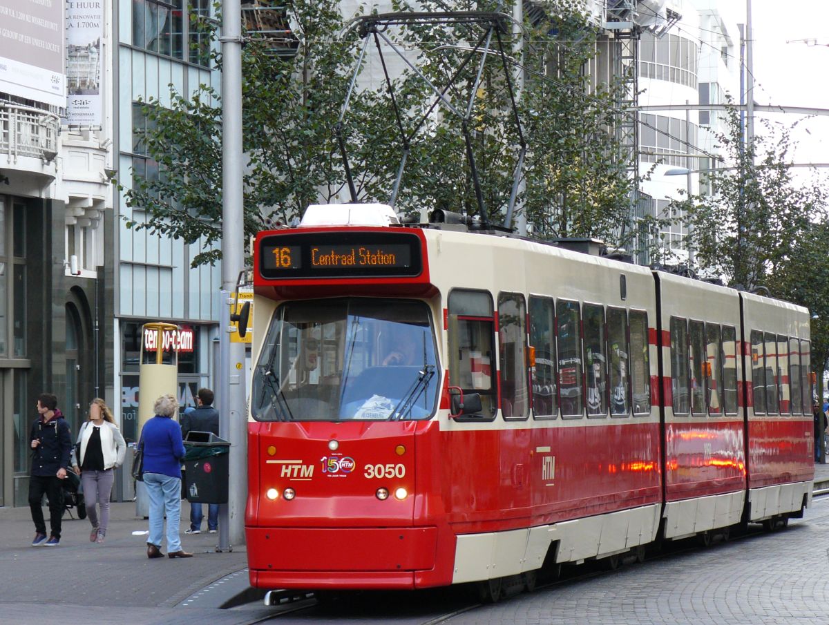 HTM tram 3050 Spui, Den Haag 14-09-2014.