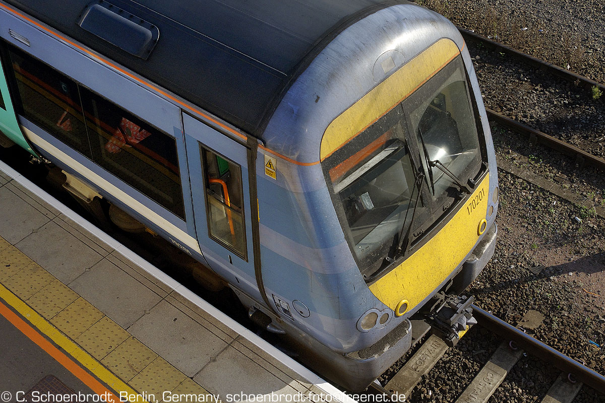 Ipswich, Abellio Greater Anglia Class 170 DMU No. 170201 to Cambridge, 2014,09,24