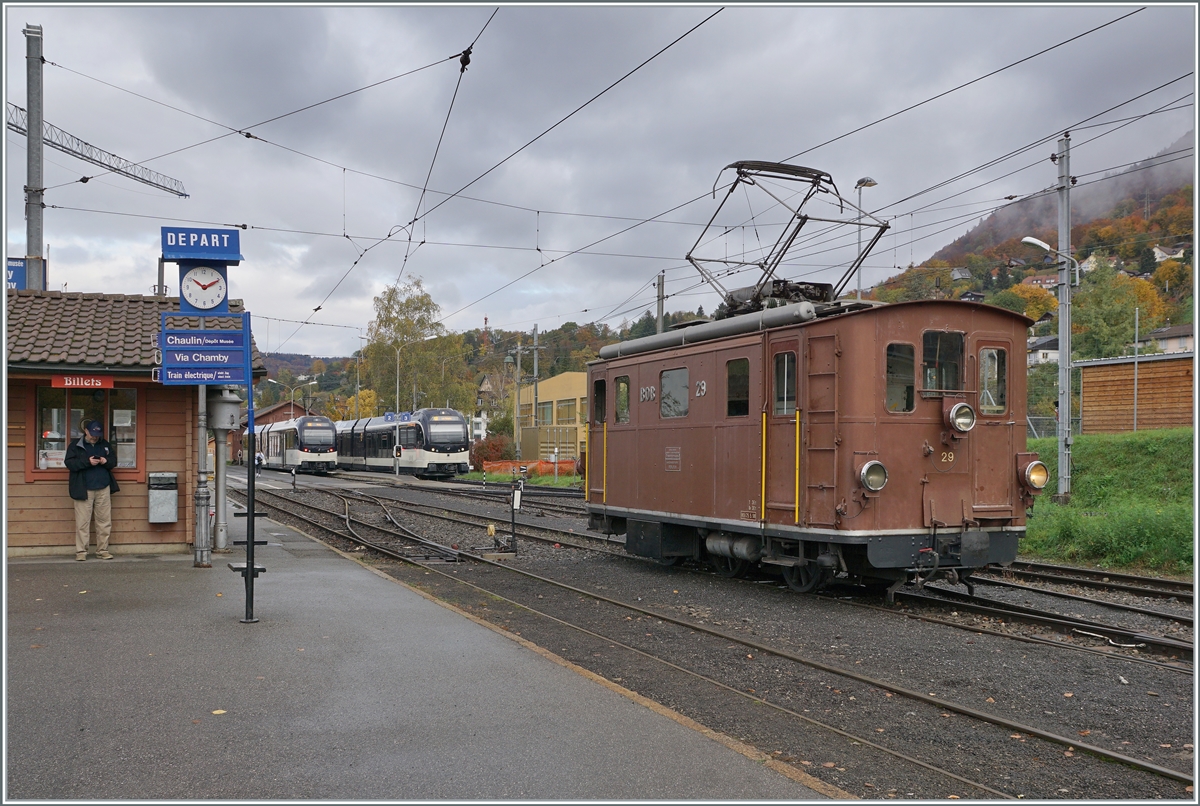 LA DER 2020 by the Blonay-Chamby: The Blonay-Chamby HGe 3/3 29 in the Blonay Station. 

24.10.2020