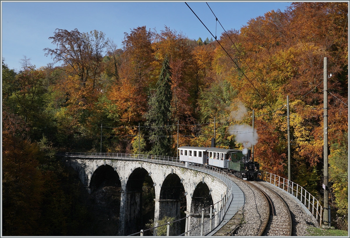 LA DER 2020 by the Blonay-Chamby: The ex LEB G 3/3 N° 5 now by the Blonay-Chamby Railway on the Baye de Clarens Viaduct. 

24.10.2020