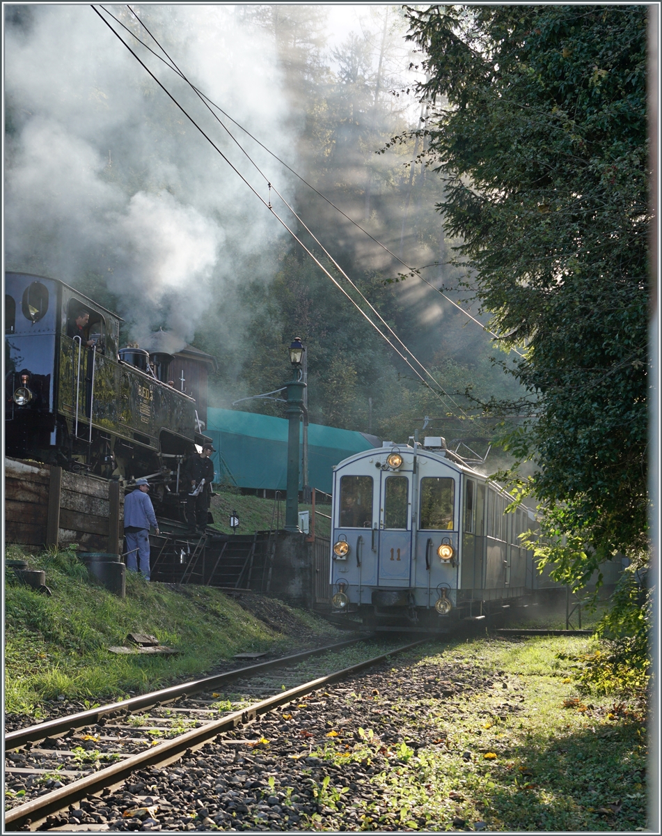  La DER de la Saison 2023  - autumnal ambience at the closing ceremony of the 55th season of the B-C near Chaulin. The MOB BCFe 4/4 N° 11 from 1905 is on the way to Blonay shortly after Chaulin.

Oct 28, 2023