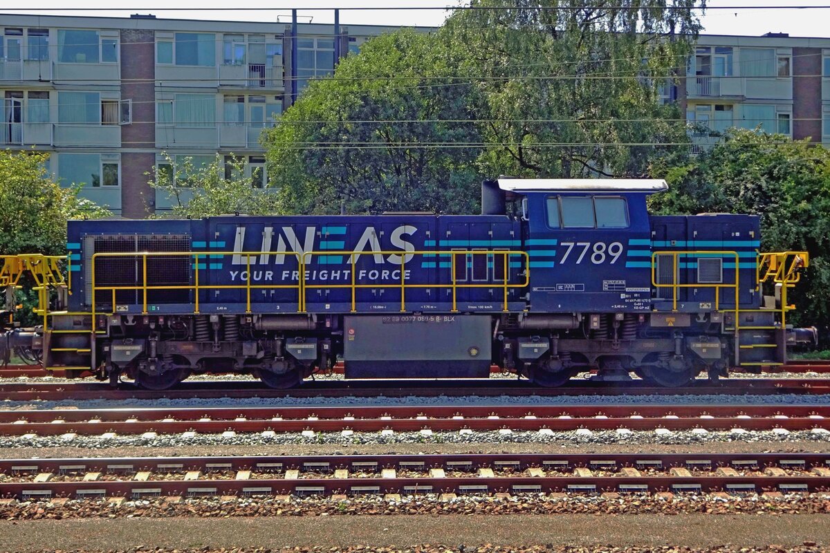 Lineas 7789 is seen at Tilburg-Universiteit on a very sunny 30 July 2019. 