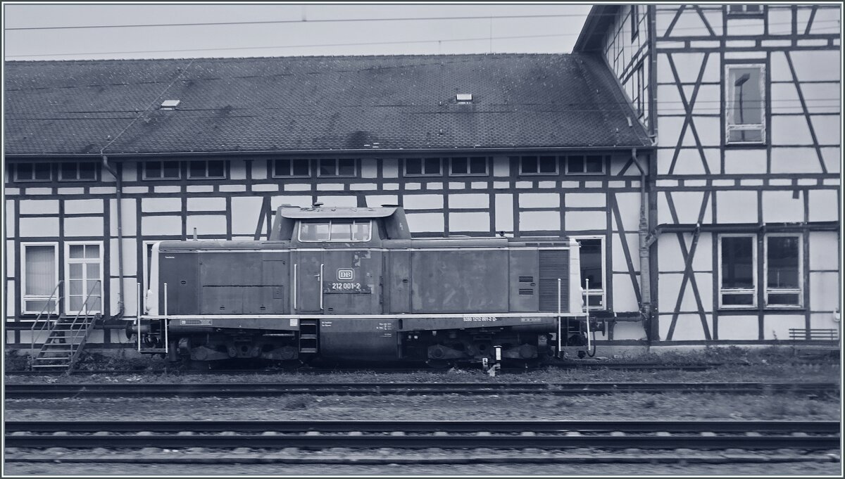 Locomotive 212 001-2, bearing the  Deutsche Bundesbahn  lettering, is located in Rottweil and was photographed from a moving train.

October 20, 2026