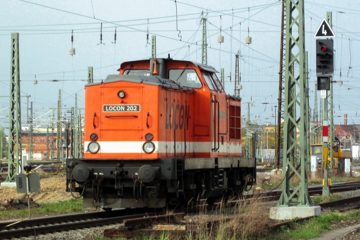 LOCON 202 stands at Leizpig Hbf on 10 April 2014.