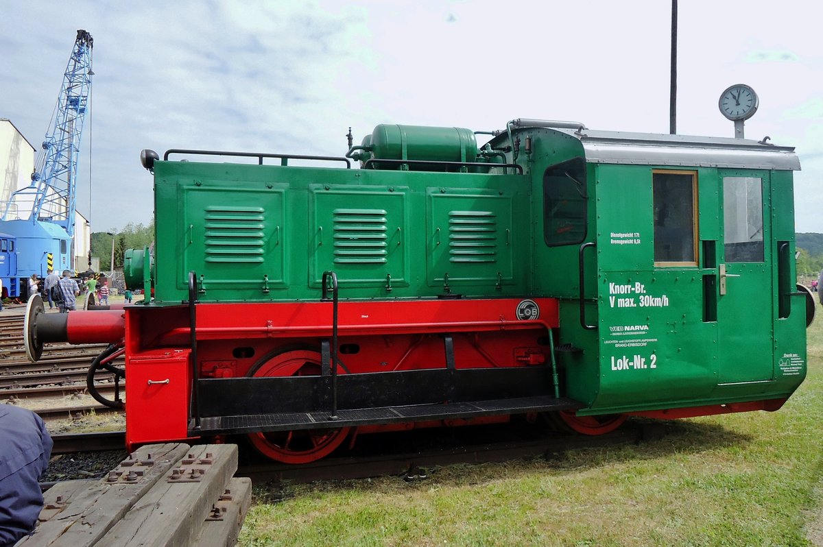 Lok-2 of the Bw Nossen stands in Nossen on 23 May 2015.