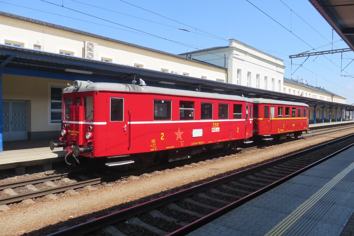M131 1448 'Hurvinek' (Liberation) quits Breclav with a special train on 26 June 2022.