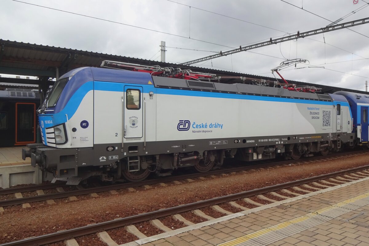 Mercenary Vectron 193 963 stands at Prerov on 25 August 2021.