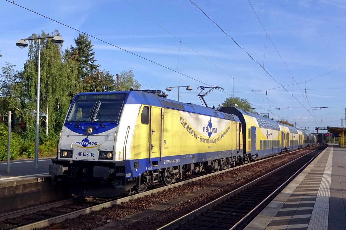 Metronom 146-18 calls at Celle on 19 September 2019.