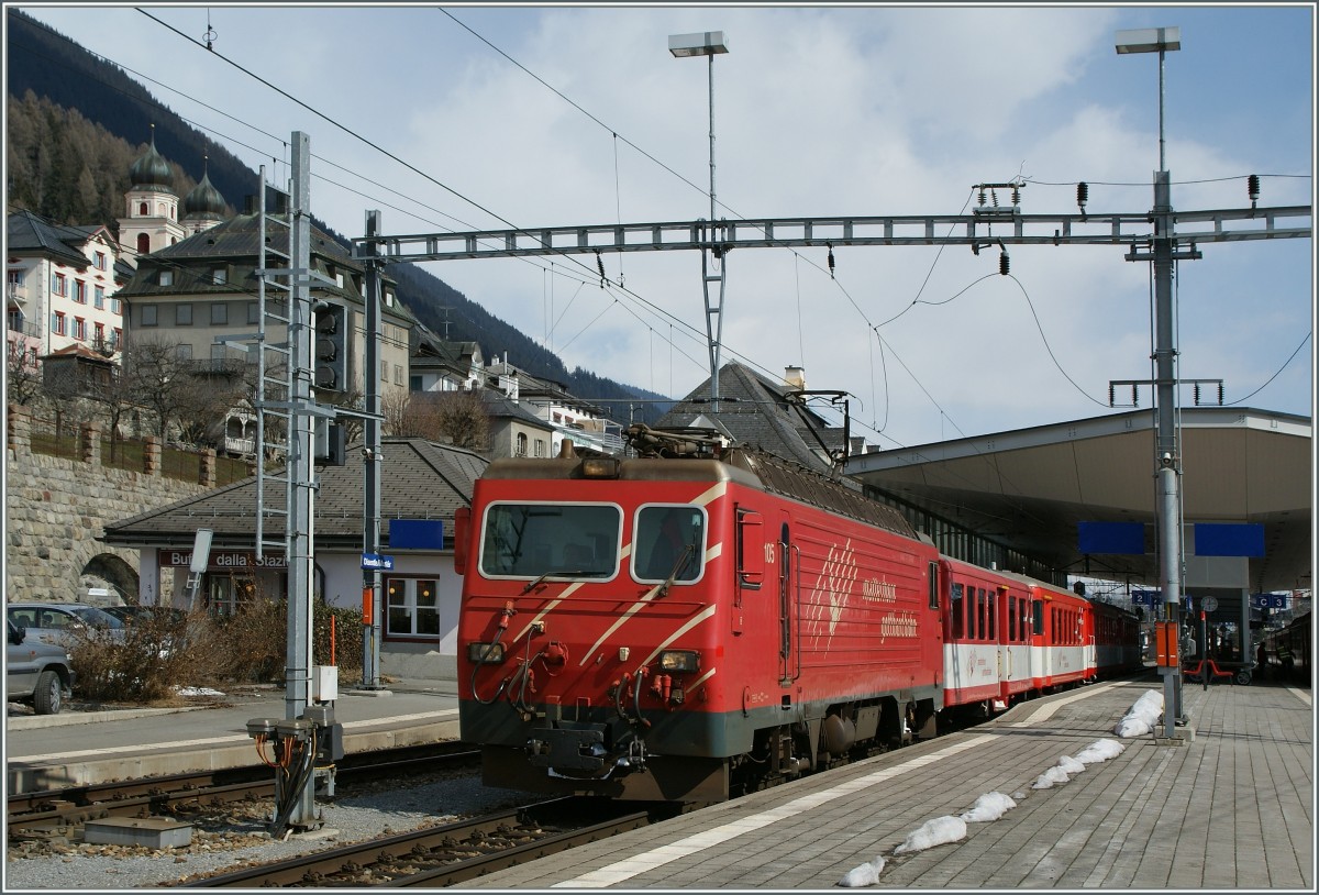 MGB HGe 4/4 N 105 in Disentis. 
15.03.2013