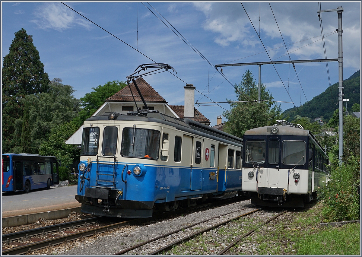 MOB ABDe 8/8 4001 and Be 4/4 1006 in Fontanivent.
27.06.2017