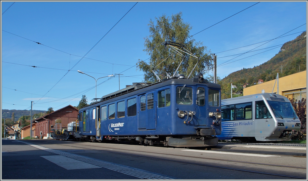 MOB (Goldenpass) BDe 4/4 3004 in Blonay. 
14.10.2014