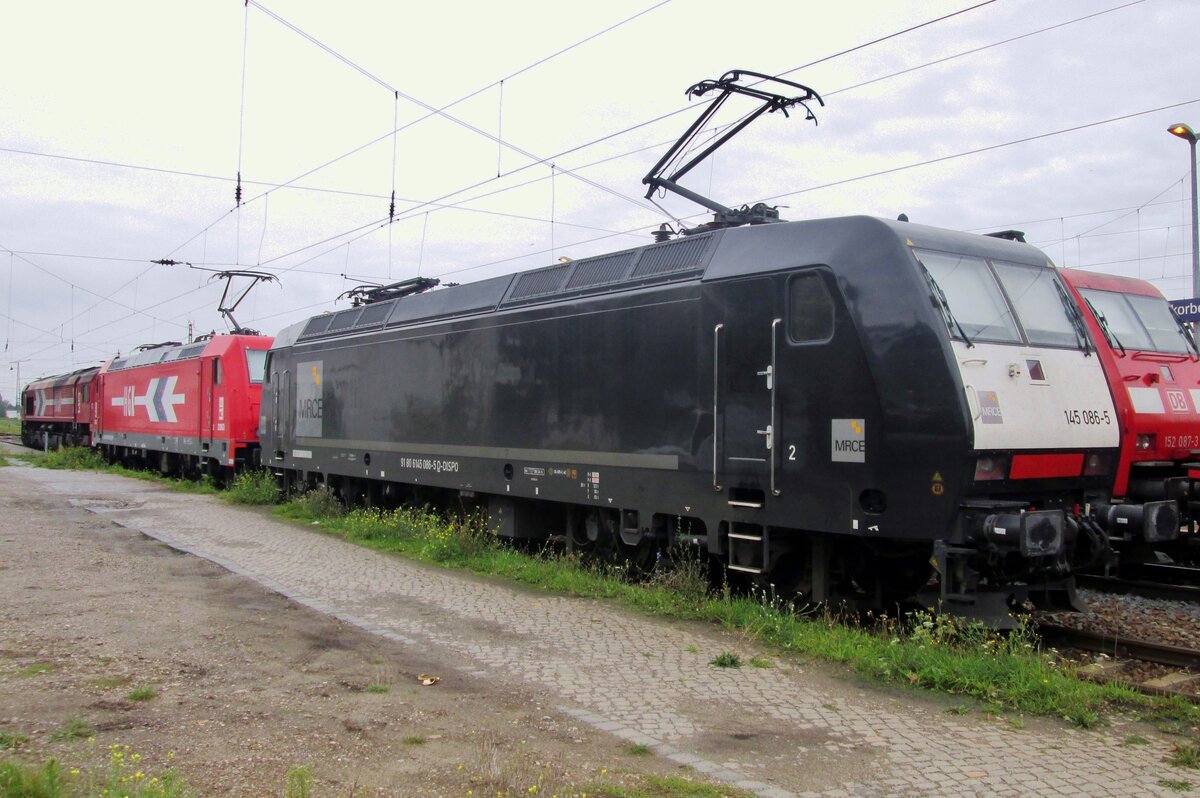 MRCE/HGK 145 086 stands parked at Grosskorbetha on 20 September 2015.