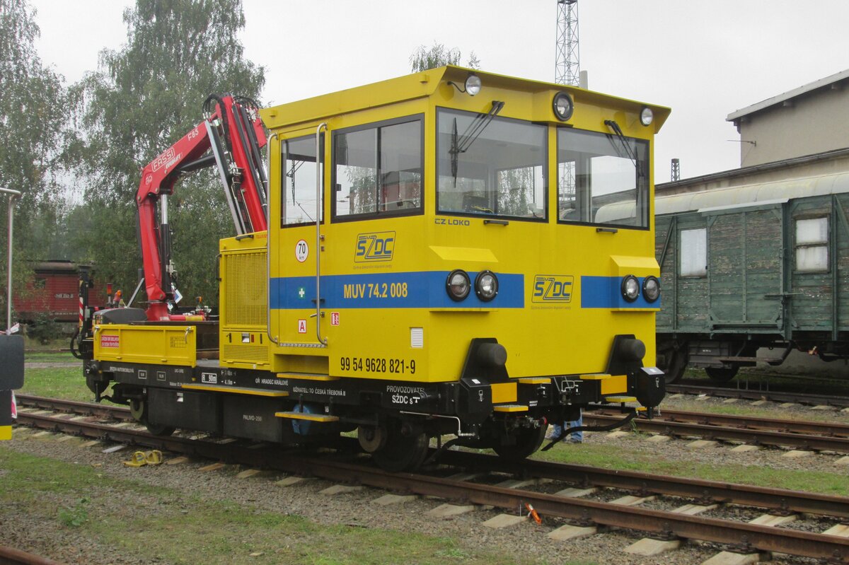 MUV 74.2008 stands at the depot of Ceska Trebova during an open day on 24 September 2017.
