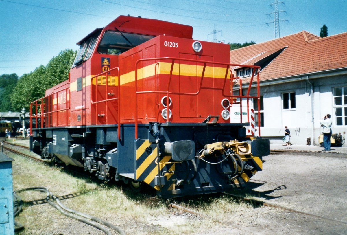 Neusser Eisenbahn (now part of RheinCargo with HGK) Lok VIII (carrying indeed the Roman digits) stands at the DGEG Museum of Bochum-Dahlhausen on 17 April 1999.