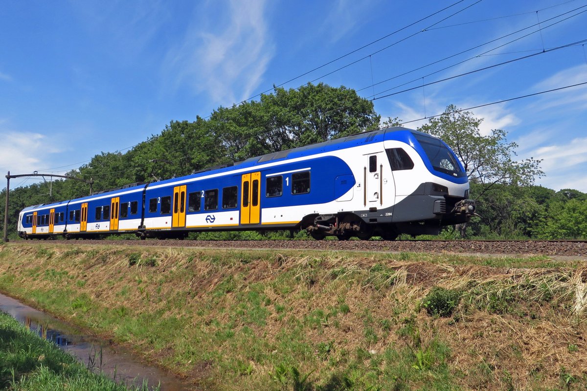 NS 2204 speeds through Tilburg Oude Warande on 24 June 2020.