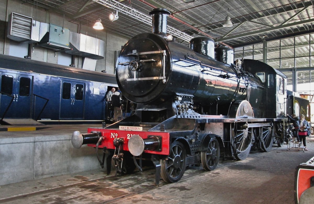 NS steam loco 2104 stands on 9 March 2014 at the NSM in Utrecht.
