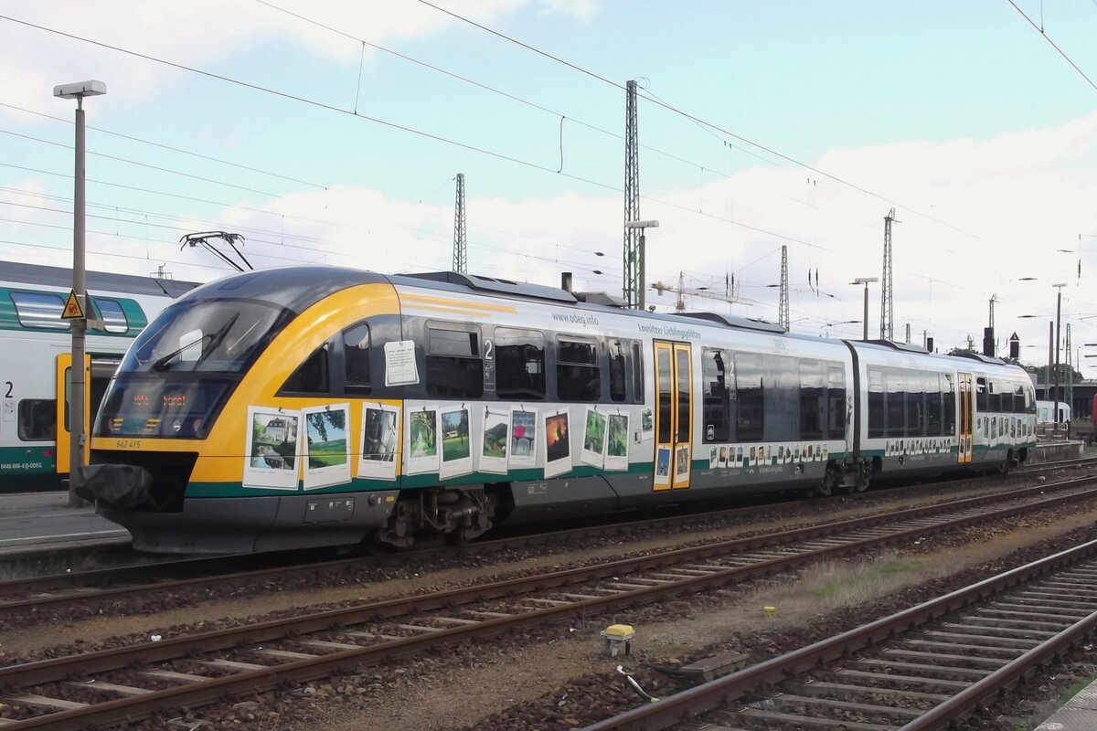 ODEG 642 915 stands in Cottbus on 23 September 2014.