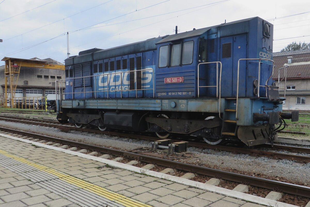 ODOS 742 501 stands at Prerov on 25 August 2021.