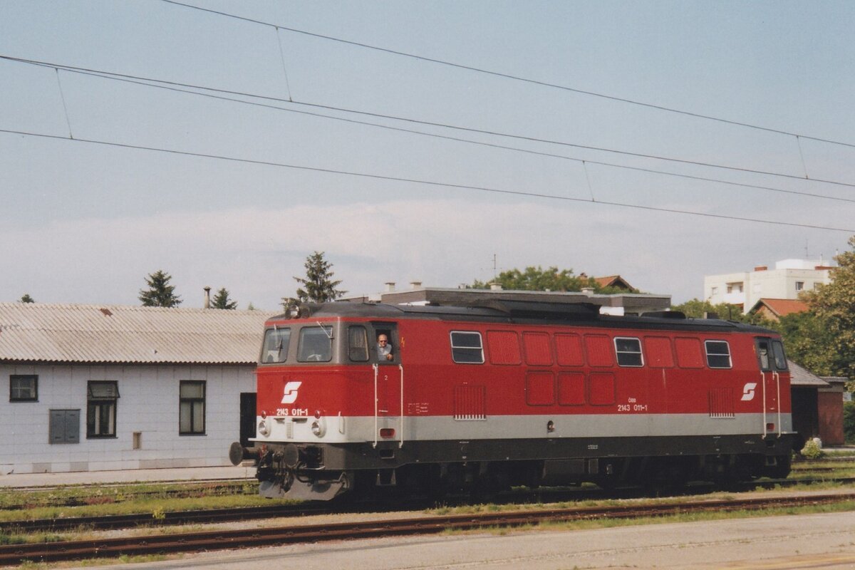 ÖBB 2143 011 takes a break at Bruck-an-der-Leitha on 23 May 2002.