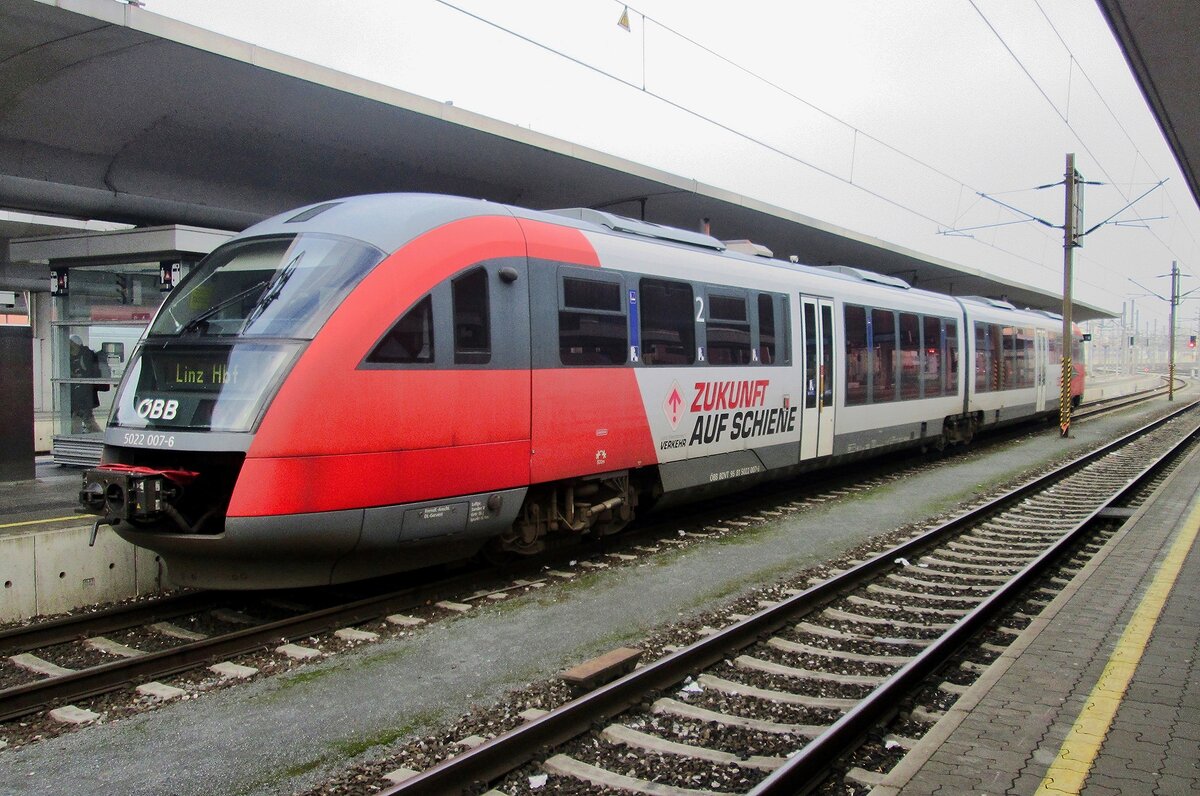 ÖBB 5022 007 has the 'future on track' at Wels Hbf on 23 September 2018.
