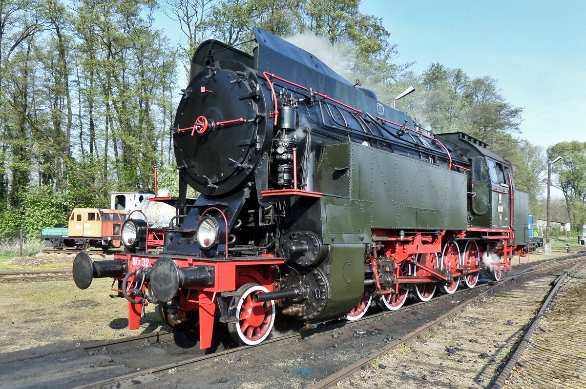 OKz 32-2 stands in Wolsztyn before taking her part in the annual loco parade on 30 April 2016.