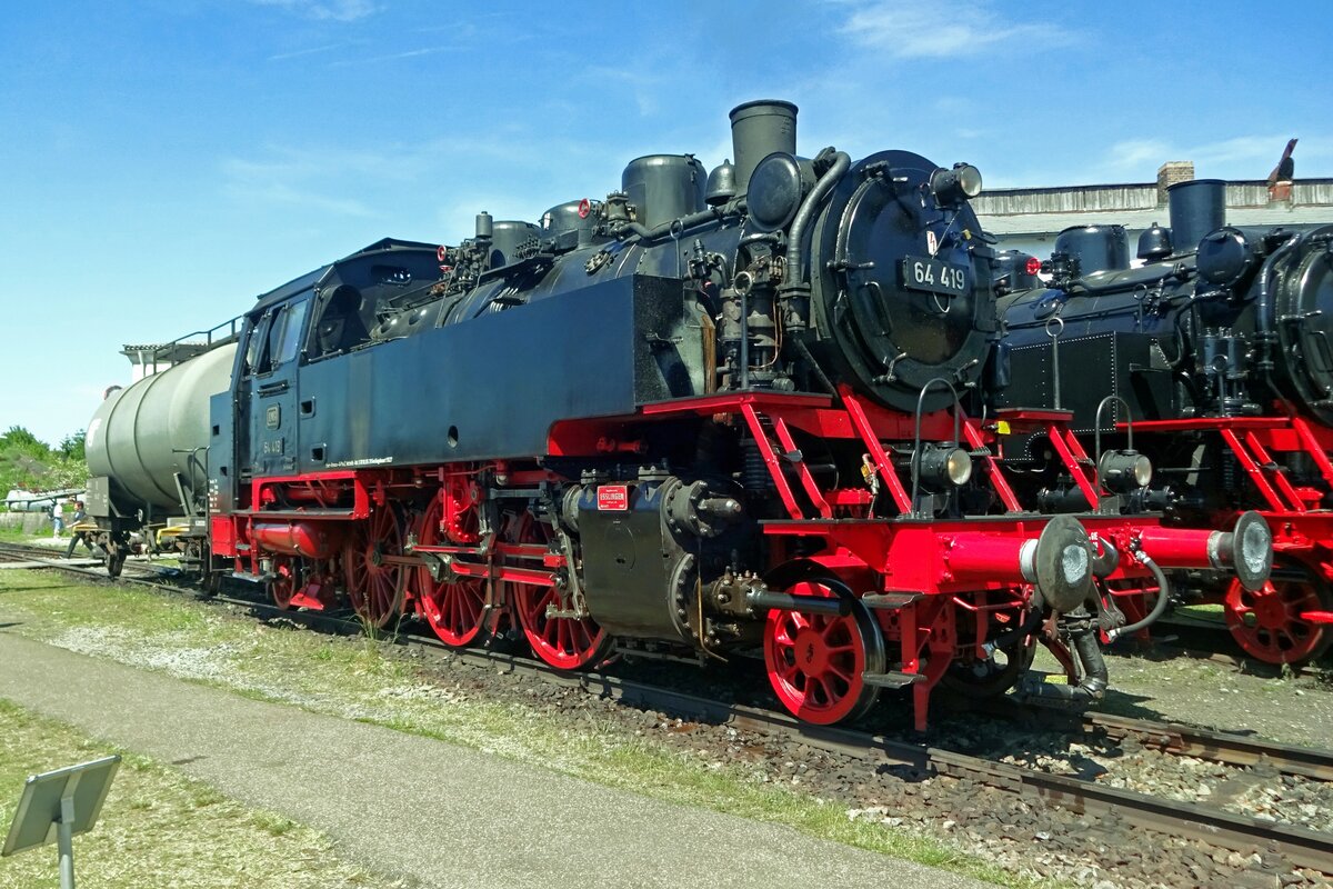 On 1 June 2019, Bubikopf 64 419 was guest at the Bayerisches Eisenbahnmuseum in Nördlingen during the festivities of the 50th anniversary of this great museum.