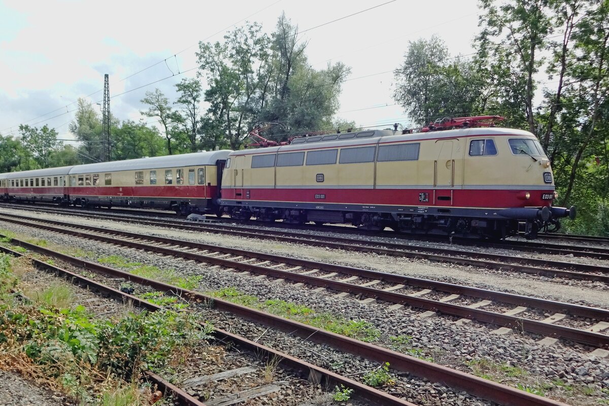 On 14 September 2019 E 03 001 stands aside at Göppingen. 