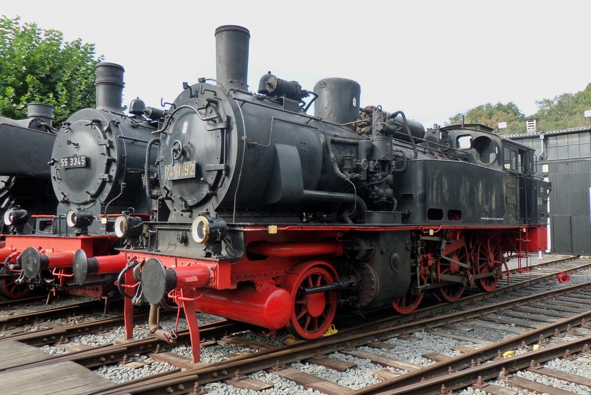 On 17 September 2016 ex-KPEV 74 1192 stands in front of the loco shed at Bochum-Dahlhausen's Railway Museum.