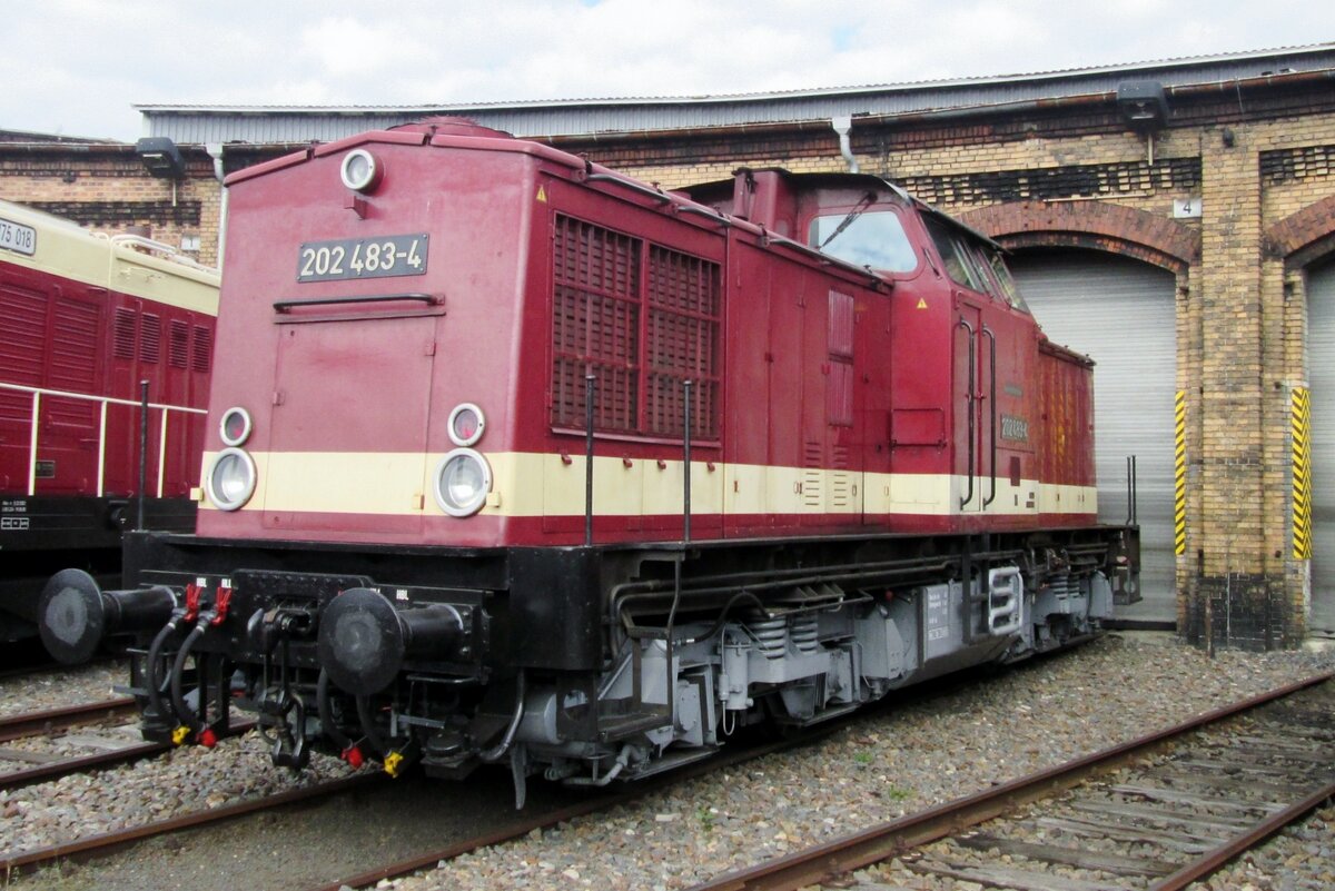 On 18 September 2016, DB 202 483 stands in the Bw Berlin-Schöneweide.