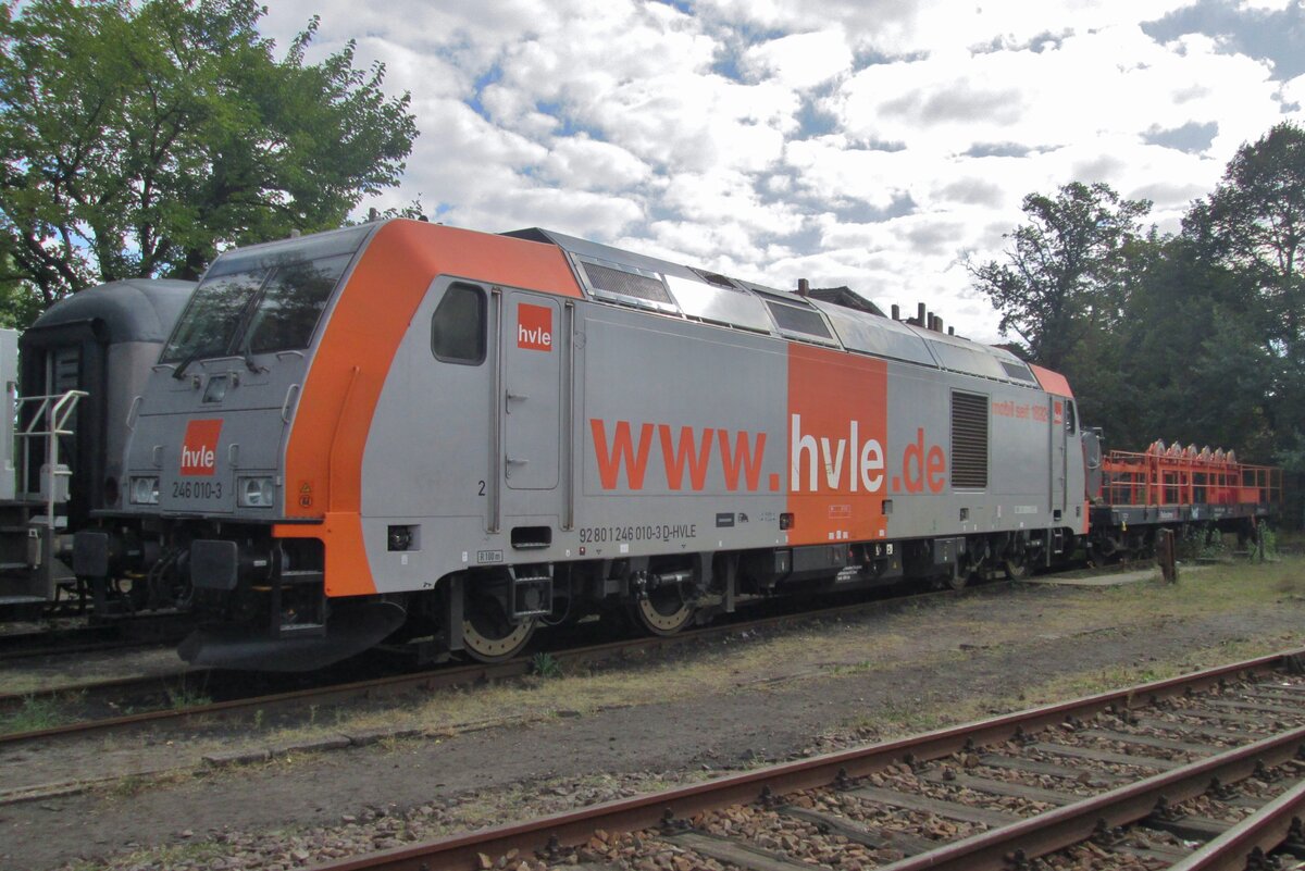 On 18 September 2016 hvle 246 010 stands in the Bw Berlin-Schöneweide.