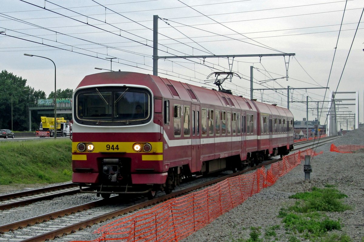 On 21 May 2014 NMBS 944 is about to call at Antwerpen-Luchtbal.