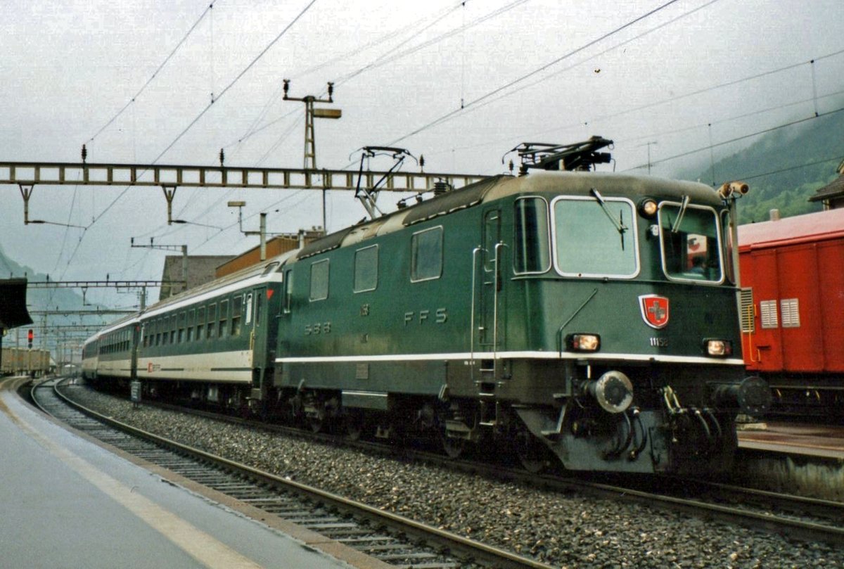 On 26 May 2007 SBB 11158 calls at Erstfeld. 