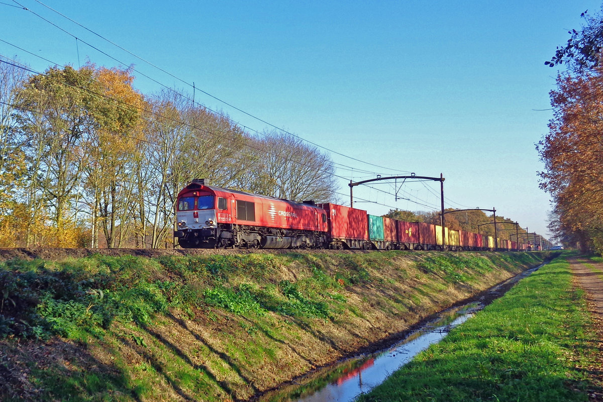 On 27 November 2018 CrossRail 6311 passes Tilburg Oude Warande.