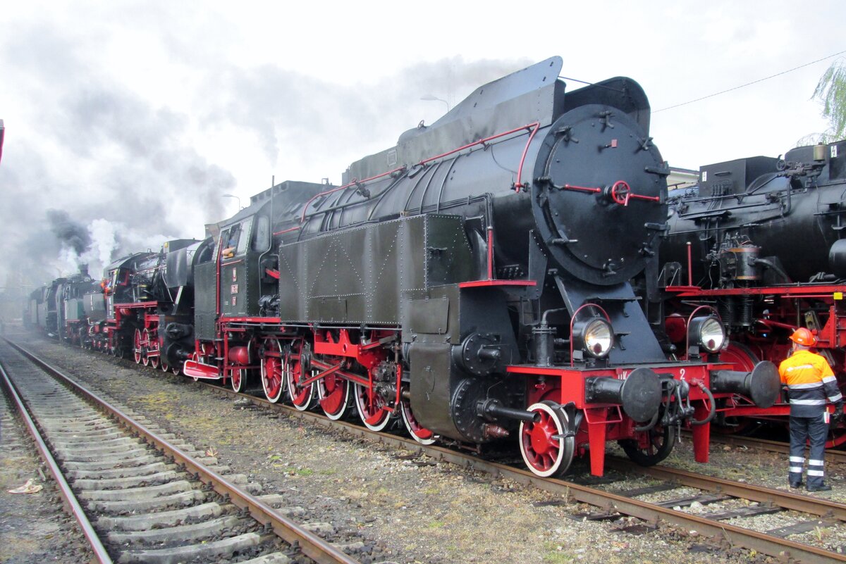 On 29 April 2016 OKz32-2 gets fresh coal and water at Wolsztyn.