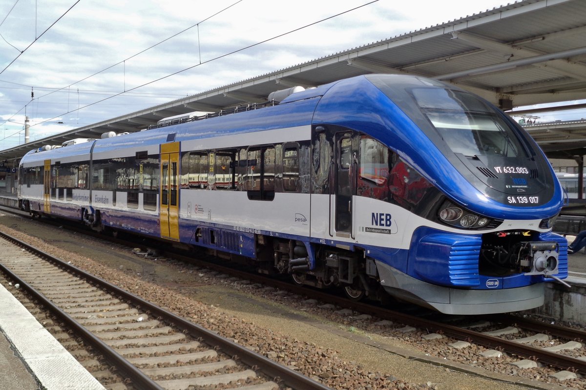 On 30 April 2016 Niederbarnimer Eisenbahn SA 139-017 stands in Berlin Lichtenberg.