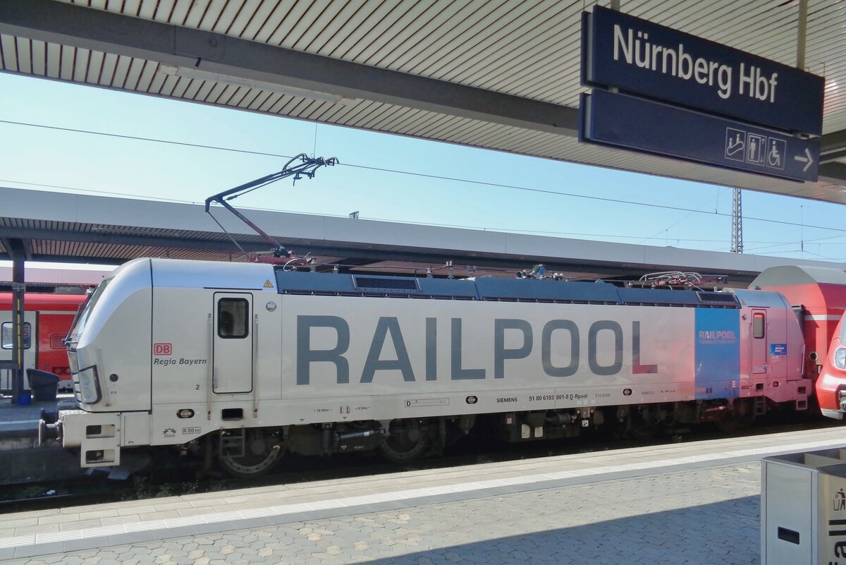 On his/her Majesty's (not so) secret service: Railpool 193 801 stands in Nürnberg Hbf on 21 May 2018.