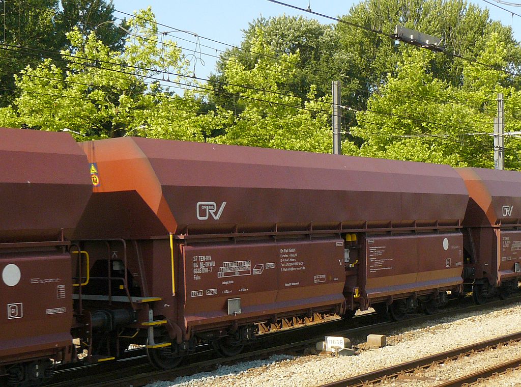 On Rail Falns with number 37 84 6646 098-7 loaded with coal. Track 6 Dordrecht, Netherlands 18-07-2013.