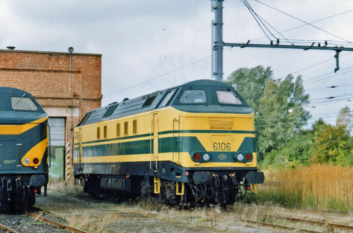 PFT-TSP's 6106 stands at the loco shed in Saint-Ghislain on 12 September 2004.