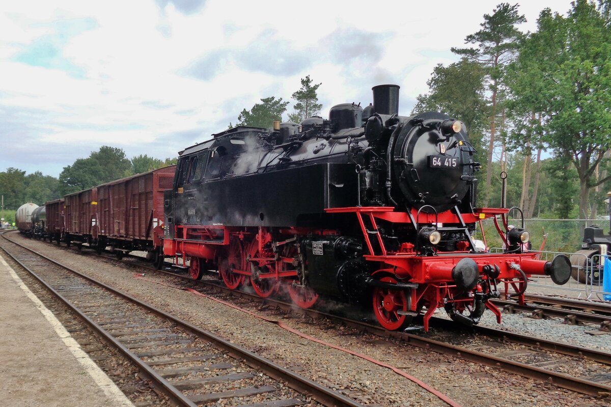 Photo freight with VSM's 64 415 stands on 2 September 2018 at Loenen.