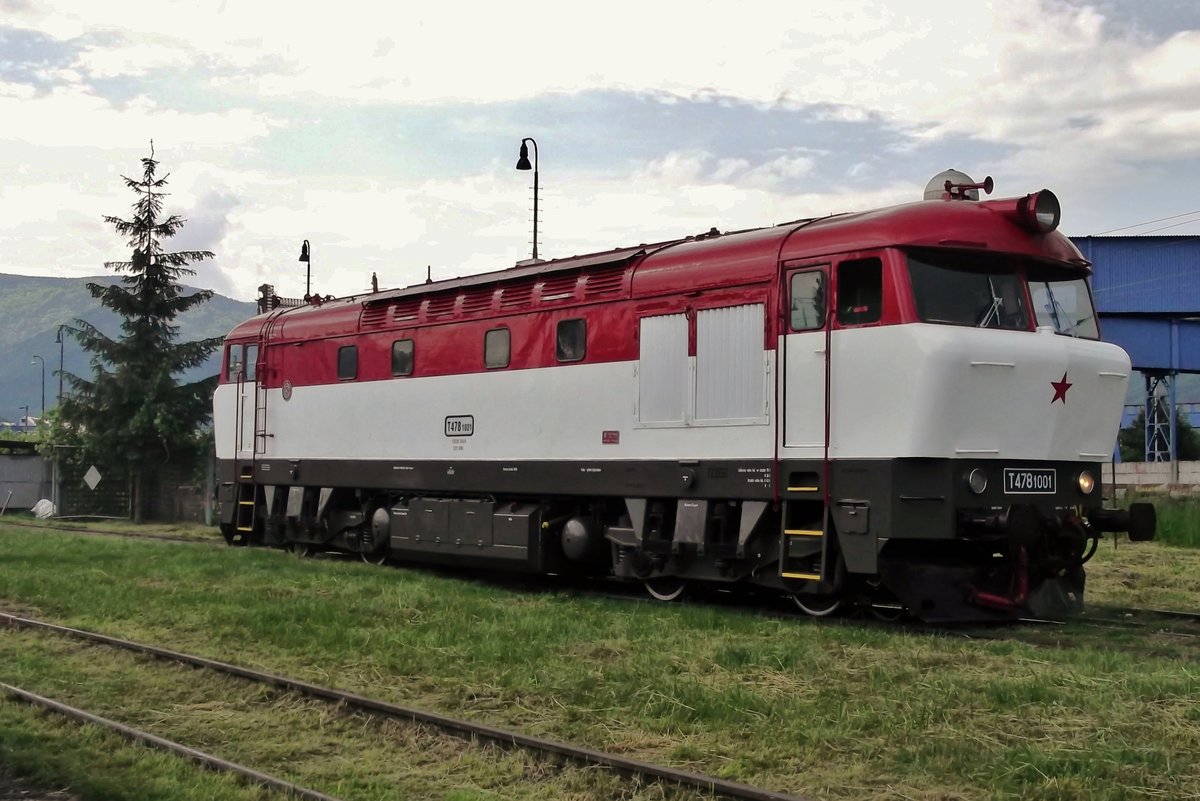 Portrait of the very first Bardotka T478.1001 in Vrutky Nakladi Stanica on 30 May 2015 during an open weekend.